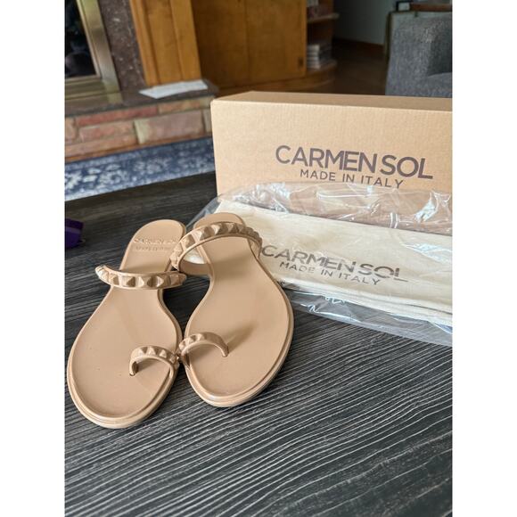 NIB Carmen Sol Maria Blush Flat Jelly Sandals Sz. 6 - Picture 1 of 5